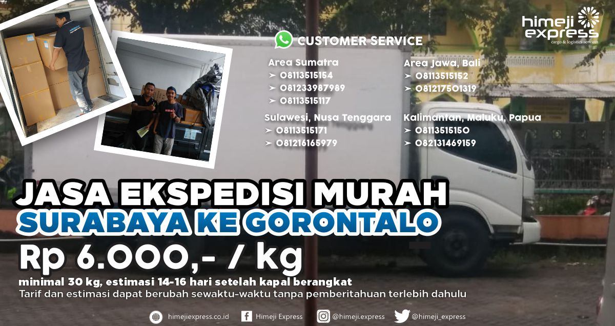Jasa Ekspedisi Murah Surabaya Gorontalo